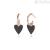 Woman black heart hoop earrings Mabina Silver 925 563387