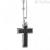 Man Zancan Cross Necklace Silver 925 ESC045 with black spinels