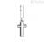 Man Zancan Cross Necklace Silver 925 ESC046 with black spinels
