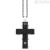 Zancan men's steel cross necklace with square zircons UHC009