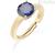 Woman golden ring with blue zircon Amen Silver 925 ANFEGBL2