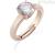 Woman's ring pink solitaire zircon Amen Silver 925 ANFERB2
