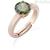 Woman ring pink solitaire green zircon Amen Silver 925 ANFERVE2