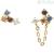 PDPaola woman mini chain and light point earrings golden Silver 925 colored zircons AR01-295-U