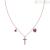 Amen Woman Necklace Cross and Heart with Purple Cubic Zirconia 925 Silver CLCRCURRZ