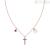 Amen Woman Necklace Cross and Pearl with Purple Cubic Zirconia 925 Silver CLCRPERRZ