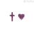 Amen woman earrings cross and heart with purple zircons Silver 925 ECRCURRZ