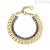 Woman double tennis wire bracelet and groumette chain, golden steel and black zircons Brosway Desideri BEI073