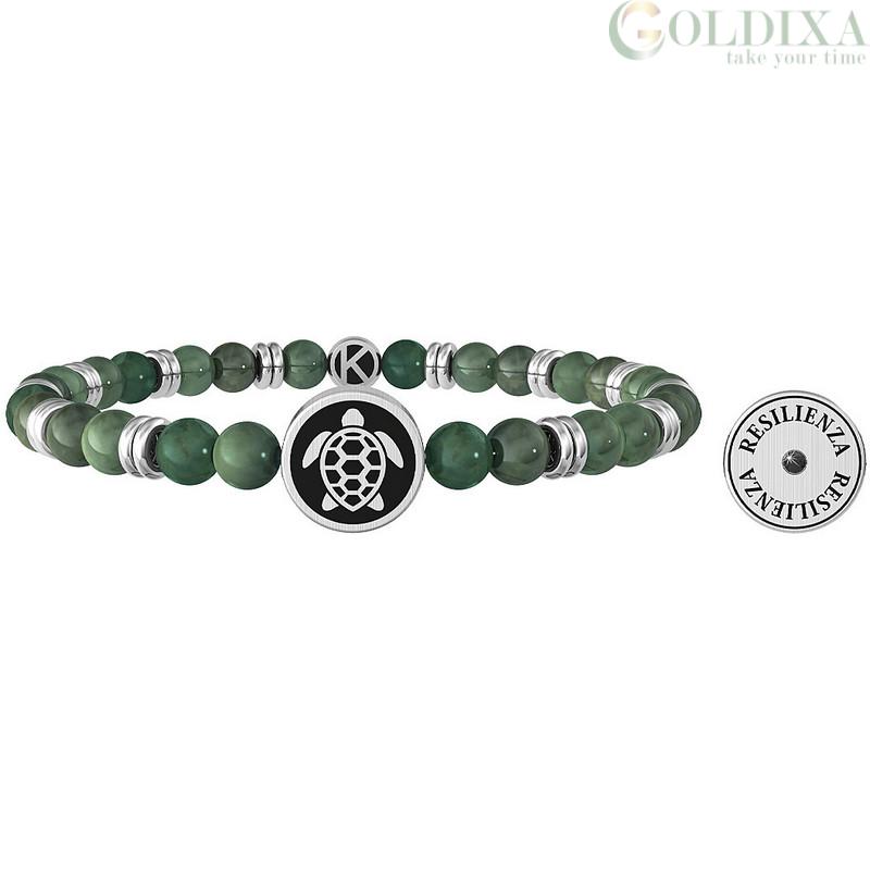 Jewelry: Kidult bracelet man Turtle steel and green jade 732054 Animal  Planet