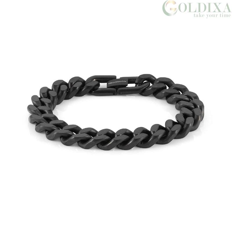 Leather and Steel Bracelet with Rectangle | Nomination