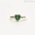 Woman green heart solitaire ring Golden 925 silver and zircons Mabina 523262