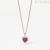 Woman purple heart necklace 925 rosé silver and zircons Mabina 553451