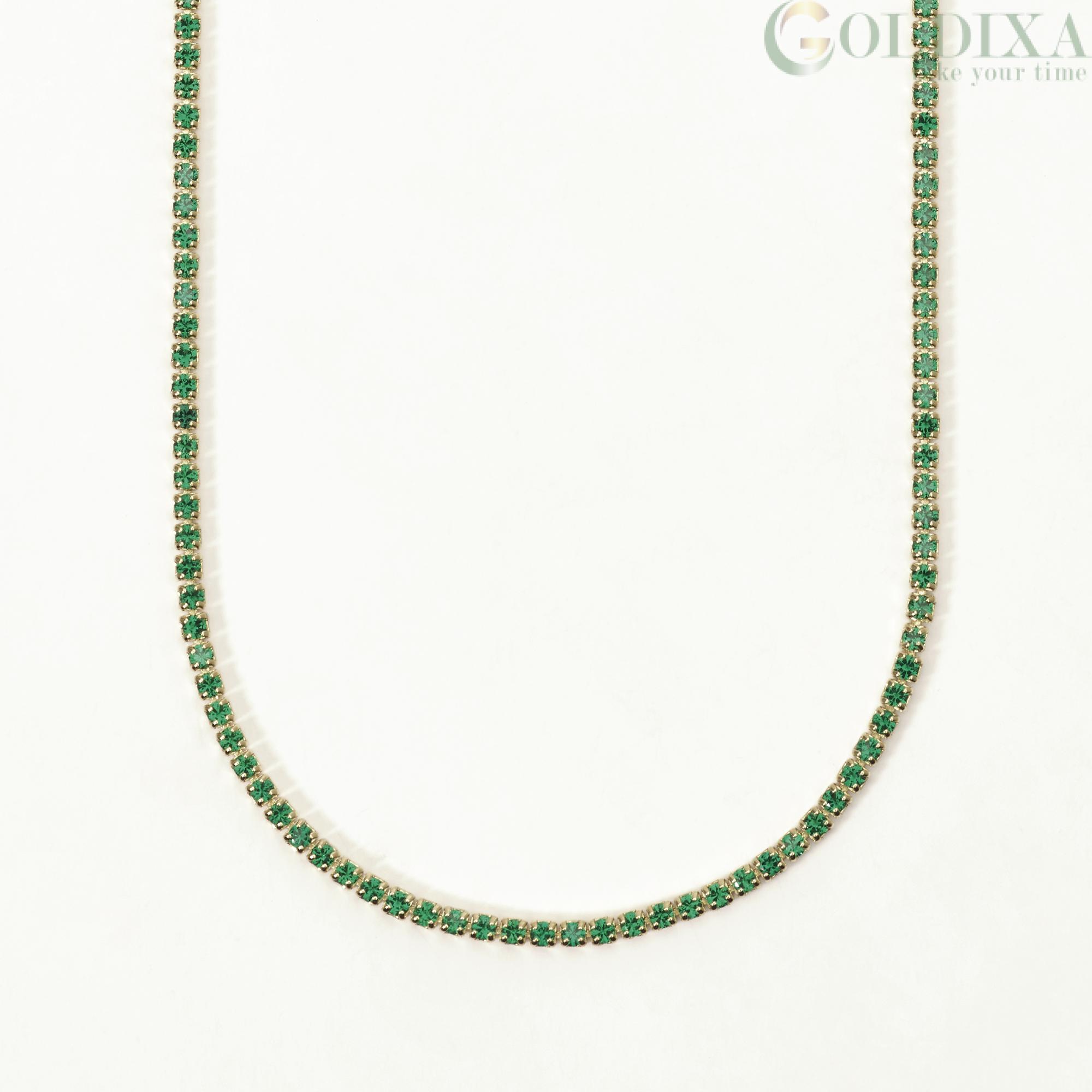 Garbo Oval Gemstone Tennis Necklace Paraiba Tourmaline Gold | Womens  jewelry necklace, Tennis necklace, Gemstones