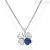 Woman four-leaf clover and blue heart necklace Amen CLPQUBBL 925 silver with zircons