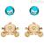 Set orecchini bimba Disney Princess carrozza Argento 925 dorato e zirconi azzurri S901231YFBL