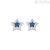 Amen star woman earrings 925 silver with white and blue zircons ESTBBBLZ
