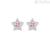 Amen star woman earrings 925 silver with white and pink zircons ESTBBROZ