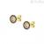 Nomination woman round golden earrings 925 silver with zircons 145712/024