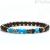 Gerba man bracelet JACOB 273 brown and tuchese stones and Silver