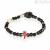 Gerba HORN16 men's bracelet, red horn, black onyx and bone
