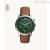Fossil Neutra FS5963 chronograph man watch steel green background leather strap