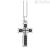 Zancan man necklace cross Silver 925 with black spinels ESC011