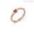 Rosato woman ring RZCU99A 925 silver with ruby zircon and studs