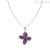 Rosy flower necklace woman Amen Natura CLFIRRZ 925 silver with purple zircons