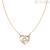 Woman intertwined hearts necklace Amen 925 silver CLHHGBZ gilded with white zircons