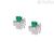 Women's four-leaf clover and heart earrings Amen Silver 925 EQUSBV with white and green zircons