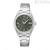 Seiko Classic woman watch only time SUR533P1 steel green background