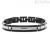 4US Cesare Paciotti men's bracelet 4UBR5641 black steel with black zircons
