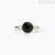 Black agate woman ring Silver Mabina 523300 with white zircons