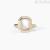Octagonal mother-of-pearl woman ring Silver Mabina 523303 with white zircons