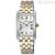 Seiko rectangular two-tone steel time only woman watch SWR087P1