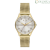 Armani Exchange women's time only watch, golden Lady Hampton AX5274 steel Milano mesh