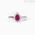 Mabina women's ring in 925 silver teardrop with synthetic ruby 523373.