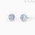 Women's earrings in 925 Silver Mabina round synthetic aquamarine 563652