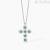 Mabina women's cross necklace with synthetic emerald and white zircons 553656
