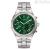 Bulova Octagon Chronograph 96B409 steel men's watch with green background