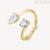 Brosway Affinity BFF193B 316L steel golden women's ring with white zircons.