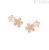 Nominaton women's lobe earrings with flowers and zircons Pink steel 029302/011