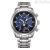 Citizen Tsuki-Yomi Moon Phase radio controlled men's watch with blue background BY1010-81L Super Titanium case and bracelet