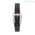Fossil Raquel women's only time watch, rectangular gray ES5310 316L steel, leather strap