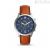 Fossil Neutra men's chronograph watch with blue background FS5453 leather strap