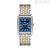 Fossil Carraway men's only time watch with blue background FS6010 two-tone 316L steel