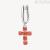 Orecchino croce donna Brosway Fancy Argento 925 FVO12 con zirconi rossi