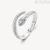 Brosway Chakra BHKR005C 316L steel women's snake ring with white zircons.