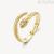 Brosway Chakra BHKR006C 316L steel women's gold snake ring with white zircons.