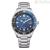 Eco Drive Citizen Marine AW1821-89L time-only unisex watch with steel blue background
